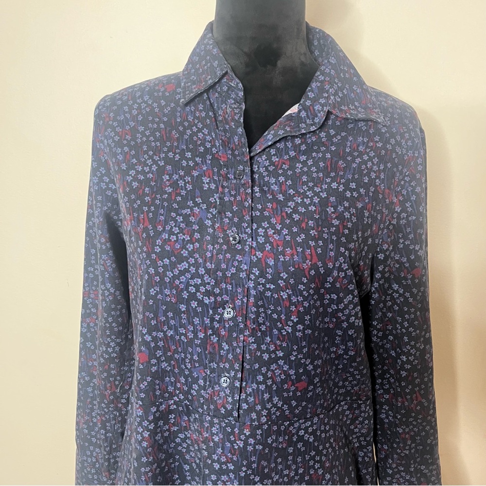 Stockholm Atelier & Other Stories Women’s Navy Floral A~Line Mini Dress Sz 8 - Picture 2 of 9